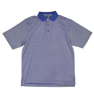 FootJoy FJ Purple & White S/S Polyester Spandex Golf Polo Mens Size Large L